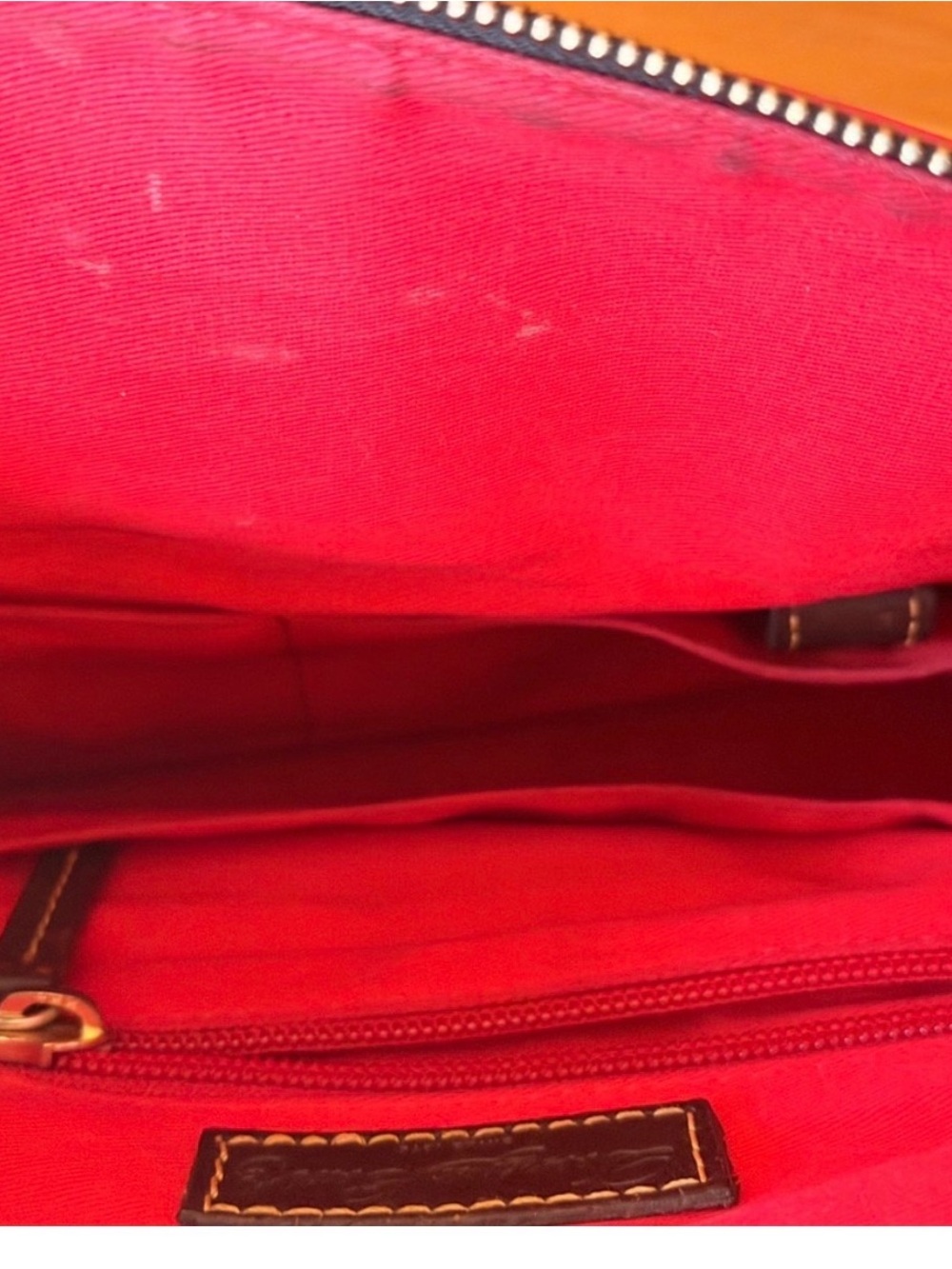 Dooney & Bourke Bright Pink Tote with Brown Leather Trim - Picture 14 of 16